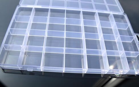 1Pack 28 Grids Plastic Organizer Box,Clear Beads Organizers Storage Box with Fixed Dividers,Acrylic Organizers Box for Jewelry,Beads,Earrings, Art DIY, Craft in Saudi Arabia