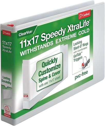 Cardinal 56200 Locking Slant D-Ring Binder 1-Inch Cap, 11-Inch x17-Inch , White in Saudi Arabia
