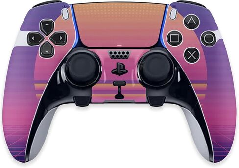 غلاف MightySkins متوافق مع وحدة تحكم PS5 DualSense Edge - Synthwave Sunset | غطاء ملتف واقٍ ومتين وفريد ​​من نوعه من الفينيل | سهل التطبيق وتغيير الأنماط | صنع في الولايات المتحدة الأمريكية in Saudi Arabia