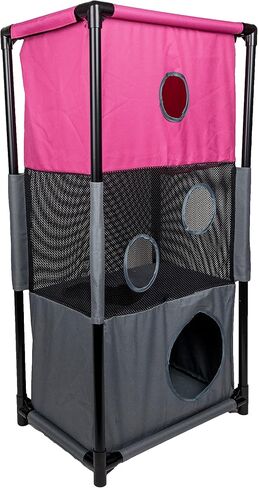 Pet Life ® Kitty-Square Obstacle Soft Folding Sturdy Play-Active Travel Collapsible Travel Pet Cat House Furniture in Kuwait