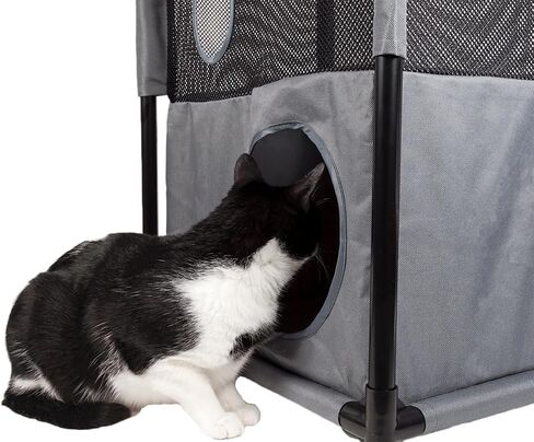 Pet Life ® Kitty-Square Obstacle Soft Folding Sturdy Play-Active Travel Collapsible Travel Pet Cat House Furniture in Kuwait
