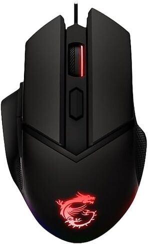 MSI Clutch GM11 Gaming Mouse, 5000 DPI, 10M Omron Switches, Optical Sensor, Symmetrical Ergonomic Design, RGB Mystic Light Compatible, PC/Mac,graphite in Saudi Arabia