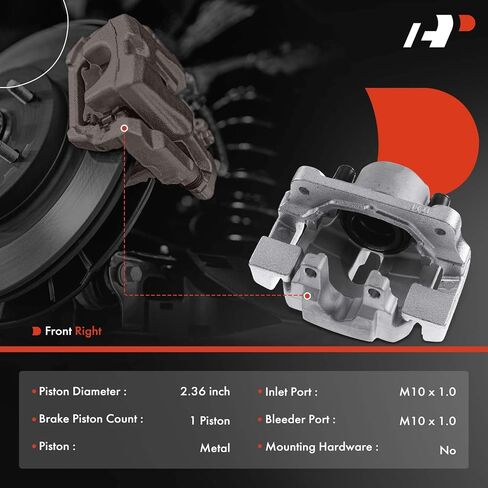A-Premium Disc Brake Caliper Assembly with Bracket Compatible with Select BMW Models - F10 528i 2011-2016, F10 528i xDrive2012-2016, Sedan - Front Right Passenger Side in Saudi Arabia