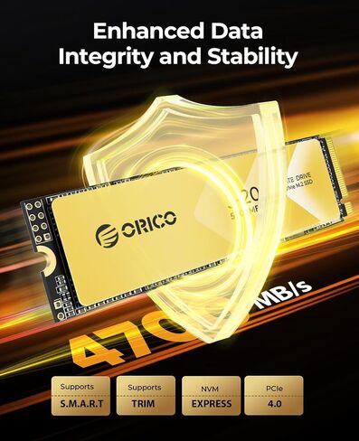 ORICO J20 1TB NVMe SSD, M.2 NVMe SSD PCIe Gen4x4 2280, 3D NAND Internal Solid State Drive, Read Speed up to 4700 MB/s, Compatible with PS5, Storage for PC, Desktop and Laptops -J20 in Saudi Arabia