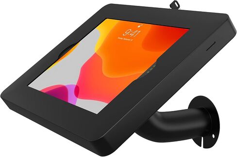 CTA Gooseneck iPad Wall Mount Enclosure - Wall Mount Enclosure for Tablets W/Curved Neck for iPad 7/8/9 Gen 10.2" - iPad Pro - iPad Air - Galaxy Tab - Lenovo Tab & More Tablets - Black - (PAD-PARANB) in Saudi Arabia