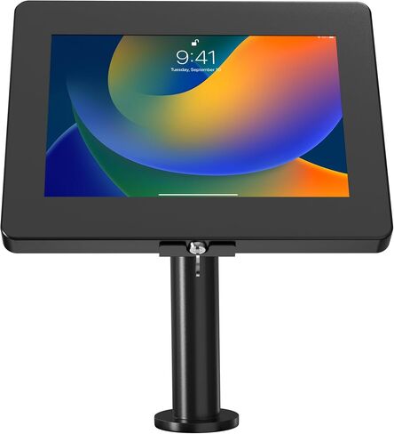 CTA Gooseneck iPad Wall Mount Enclosure - Wall Mount Enclosure for Tablets W/Curved Neck for iPad 7/8/9 Gen 10.2" - iPad Pro - iPad Air - Galaxy Tab - Lenovo Tab & More Tablets - Black - (PAD-PARANB) in Saudi Arabia