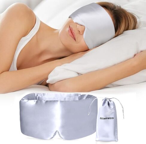 Mulberry Silk Sleep Mask, Luxury Eye Mask for Sleeping for Women Men with Adjustable Band, Eye Sleeping Cover with Soft Pressureless Blackout Design in Large Size for Back and Side Sleepers in Saudi Arabia