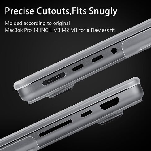 Tuiklol for MacBook Pro 14 inch Case 2023 2022 2021 Release M3 A2918 A2992 M2 A2779 M1 A2442,Durable Soft Plastic Hard Shell Cases with TPU Keyboard & Dust Plug & OTG Adapter for MacBook Cover,Clear in Saudi Arabia