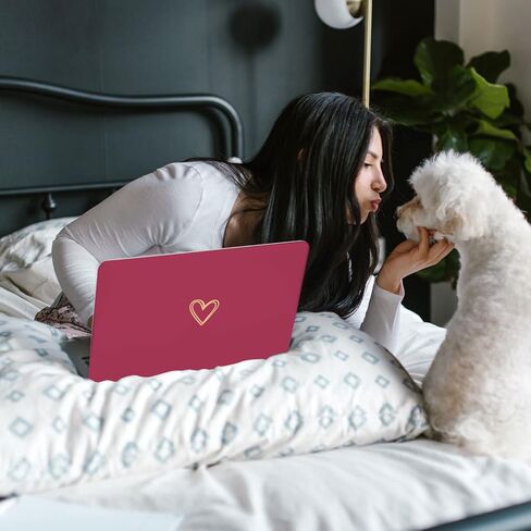 Seorsok Compatible withMacBook Air 13.6 inch Case 2022 Release A2681 M2 Chip with Liquid Retina Display & Touch ID,Gold Heart Plastic Hard Shell Case with Keyboard Cover,Pink Heart in Saudi Arabia