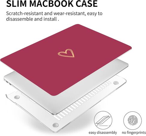 Seorsok Compatible withMacBook Air 13.6 inch Case 2022 Release A2681 M2 Chip with Liquid Retina Display & Touch ID,Gold Heart Plastic Hard Shell Case with Keyboard Cover,Pink Heart in Saudi Arabia
