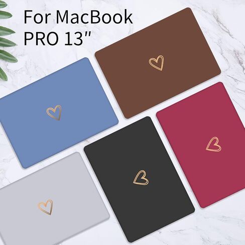 Seorsok Compatible withMacBook Air 13.6 inch Case 2022 Release A2681 M2 Chip with Liquid Retina Display & Touch ID,Gold Heart Plastic Hard Shell Case with Keyboard Cover,Pink Heart in Saudi Arabia