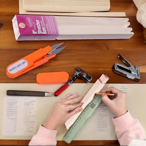 Stretcher Bars 9 Inch X 0.75 - Kiln-Dried Pine Easy Assembly Needlepoint Stretcher Bars | Bundled with Embroidery Scissors - Stretcher Bars for Needlework, Canvas Art [Pack of 2] in Saudi Arabia