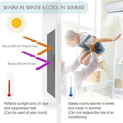 Heat Control Window Tinting Film for Home, Sun Blocking Window Tint Privacy, Residential One Way Mirror Reflective Film, Daytime Anti UV, 24 Inch x 8.2 Feet Blue Silver in Saudi Arabia