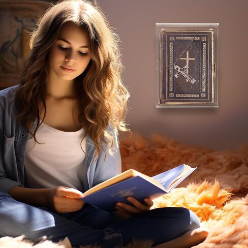 Bible Display Case,Acrylic Wall Mount Vertical & Horizontal Display Case with Sliding Door,Clear Book Display Case for Book Jewelry Collector.（Inside dimension10.6x7.87x2.36'',4mm Thick） in Kuwait