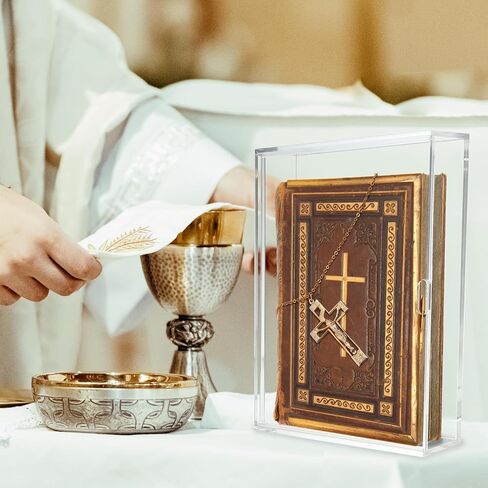 Bible Display Case,Acrylic Wall Mount Vertical & Horizontal Display Case with Sliding Door,Clear Book Display Case for Book Jewelry Collector.（Inside dimension10.6x7.87x2.36'',4mm Thick） in Kuwait