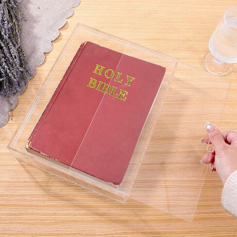 Bible Display Case,Acrylic Wall Mount Vertical & Horizontal Display Case with Sliding Door,Clear Book Display Case for Book Jewelry Collector.（Inside dimension10.6x7.87x2.36'',4mm Thick） in Kuwait