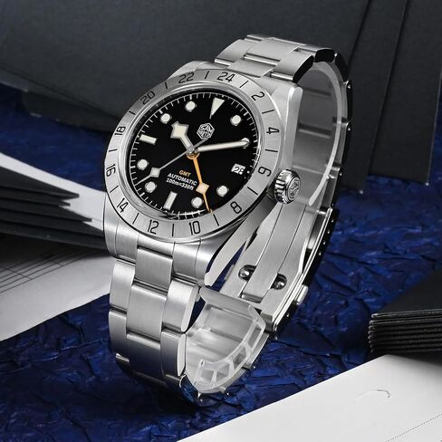 San Martin Mens Watch - SN054GE 39mm BB Automatic Dive Watch NH34 GMT Watches for Men Sapphire AR Coating 10Bar Waterproof in Saudi Arabia