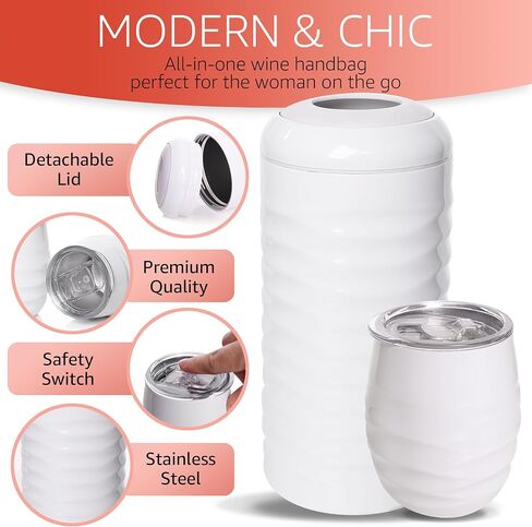 Set of 2 Insulated Wine Tumblers with Lid, Wine Bottle Chiller, and Wine Accessories - Stopper, Aerator, Pourer, Corkscrew - Unique Wine Gifts for Mothers, Women and Wine Lovers (Black) in Saudi Arabia