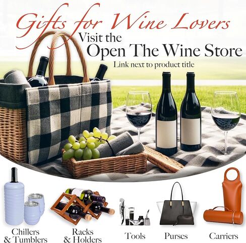 Set of 2 Insulated Wine Tumblers with Lid, Wine Bottle Chiller, and Wine Accessories - Stopper, Aerator, Pourer, Corkscrew - Unique Wine Gifts for Mothers, Women and Wine Lovers (Black) in Saudi Arabia