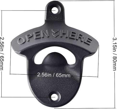 Antique Bronze Beer Bottle Opener Wall Mounted Bottle Top Opener with Cap Catcher Drain Openings Outdoor (Pack of 2) in Kuwait