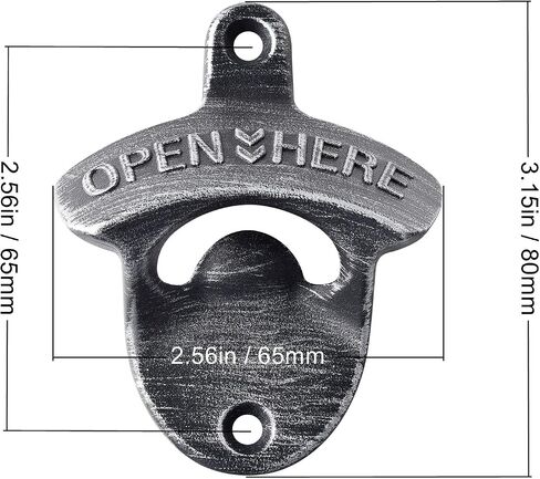 Antique Bronze Beer Bottle Opener Wall Mounted Bottle Top Opener with Cap Catcher Drain Openings Outdoor (Pack of 2) in Kuwait