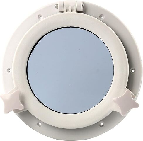 صنع Amarine زوجًا من نافذة القارب واليخت ذات الفتح الدائري ونافذة Portlight Porthole مقاس 8 بوصات - فتحة منفذ نافذة بديلة - زجاج مقسى ABS in Saudi Arabia