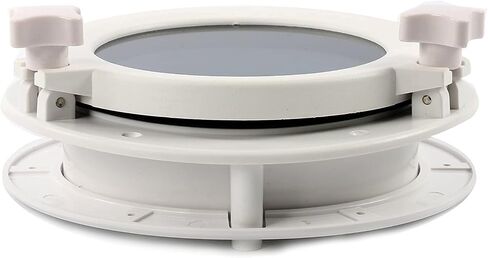 صنع Amarine زوجًا من نافذة القارب واليخت ذات الفتح الدائري ونافذة Portlight Porthole مقاس 8 بوصات - فتحة منفذ نافذة بديلة - زجاج مقسى ABS in Saudi Arabia
