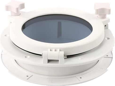 صنع Amarine زوجًا من نافذة القارب واليخت ذات الفتح الدائري ونافذة Portlight Porthole مقاس 8 بوصات - فتحة منفذ نافذة بديلة - زجاج مقسى ABS in Saudi Arabia