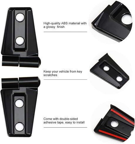 JeCar Door Hinge Cover Trim Exterior Accessories for Jeep Wrangler JK JKU Sport Rubicon Sahara X 2007-2018, Black in Saudi Arabia