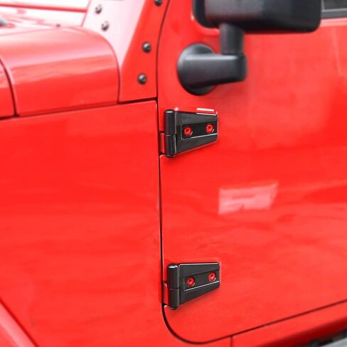JeCar Door Hinge Cover Trim Exterior Accessories for Jeep Wrangler JK JKU Sport Rubicon Sahara X 2007-2018, Black in Saudi Arabia