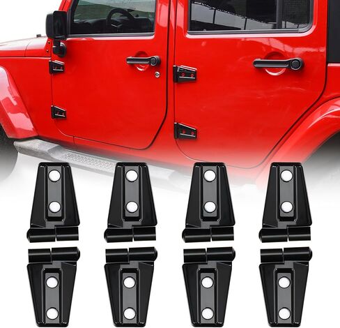 JeCar Door Hinge Cover Trim Exterior Accessories for Jeep Wrangler JK JKU Sport Rubicon Sahara X 2007-2018, Black in Saudi Arabia