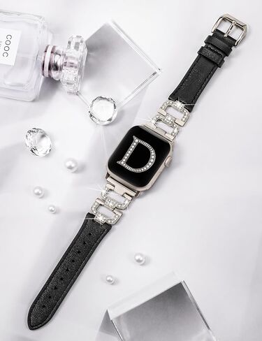 حزام جلدي من Wearlizer متوافق مع أحزمة ساعة Apple 41 مم 40 مم 38 مم 44 مم 45 مم 42 مم 49 مم الترا 2 للنساء، حزام جلدي ماسي أنيق على شكل حرف D لسلسلة iWatch Bands 9 8 7 6 5 4 3 2 1 SE in Kuwait