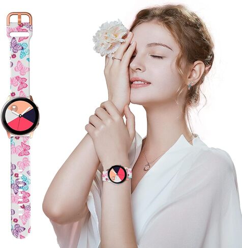TOOLAIK Compatible With Samsung Watch 6 Classic 47mm/43mm,Samsung watch 5/5pro,Samsung watch 4,Galaxy Watch 3 41mm Band,Samsung Active 2 Watch Band 40mm /44mm,20mm Sports Wristband Bands For Women Men in Saudi Arabia