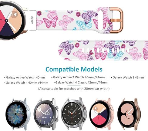 TOOLAIK Compatible With Samsung Watch 6 Classic 47mm/43mm,Samsung watch 5/5pro,Samsung watch 4,Galaxy Watch 3 41mm Band,Samsung Active 2 Watch Band 40mm /44mm,20mm Sports Wristband Bands For Women Men in Saudi Arabia