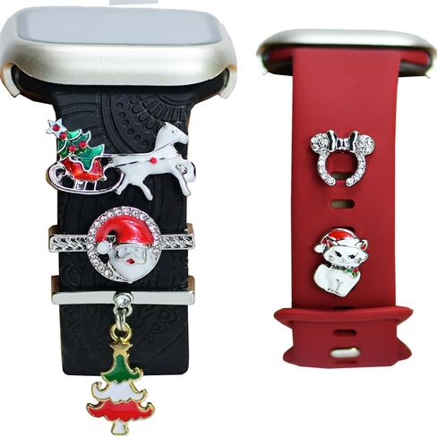Watch Band Charms for women , beads Diamond Decorative Rings Loops Charms for Apple Watch Bands charms 49mm 45mm 44mm 42mm 41mm 40mm 38mm , Metal Jewelry SmartWatch Watch Band Accessories Charms for iwatch band Series se 9 8 7 6 5 4 3 2 1 Samsung Galaxy w in Saudi Arabia