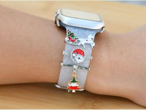 Watch Band Charms for women , beads Diamond Decorative Rings Loops Charms for Apple Watch Bands charms 49mm 45mm 44mm 42mm 41mm 40mm 38mm , Metal Jewelry SmartWatch Watch Band Accessories Charms for iwatch band Series se 9 8 7 6 5 4 3 2 1 Samsung Galaxy w in Saudi Arabia