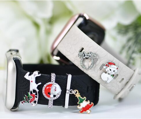 Watch Band Charms for women , beads Diamond Decorative Rings Loops Charms for Apple Watch Bands charms 49mm 45mm 44mm 42mm 41mm 40mm 38mm , Metal Jewelry SmartWatch Watch Band Accessories Charms for iwatch band Series se 9 8 7 6 5 4 3 2 1 Samsung Galaxy w in Saudi Arabia