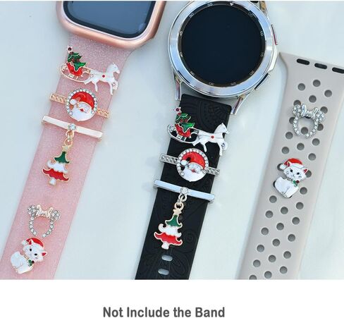 Watch Band Charms for women , beads Diamond Decorative Rings Loops Charms for Apple Watch Bands charms 49mm 45mm 44mm 42mm 41mm 40mm 38mm , Metal Jewelry SmartWatch Watch Band Accessories Charms for iwatch band Series se 9 8 7 6 5 4 3 2 1 Samsung Galaxy w in Saudi Arabia
