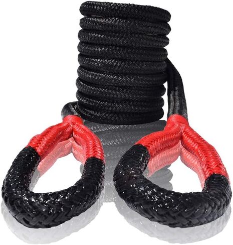 حبل استعادة حركي 1/2 بوصة * 20 قدم، حبل طاقة 1/2 بوصة، حبل حركي، حبل نايلون مجدول مزدوج (أسود) in Kuwait