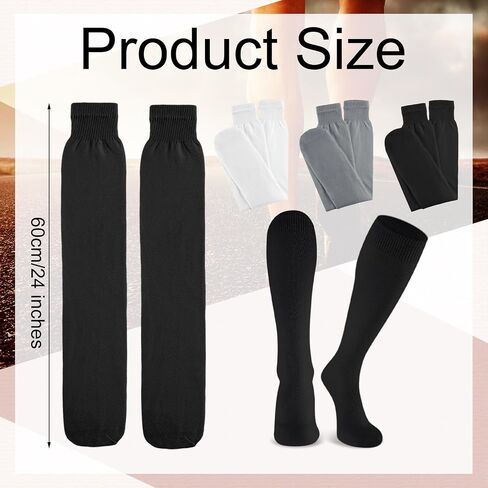 12 Pairs Tube Cotton Socks for Men Women Long over the Calf Socks Tall Athletic Socks for Working Running Exercise in Saudi Arabia