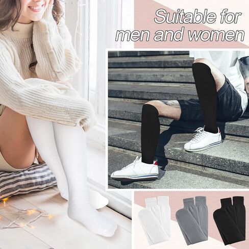 12 Pairs Tube Cotton Socks for Men Women Long over the Calf Socks Tall Athletic Socks for Working Running Exercise in Saudi Arabia