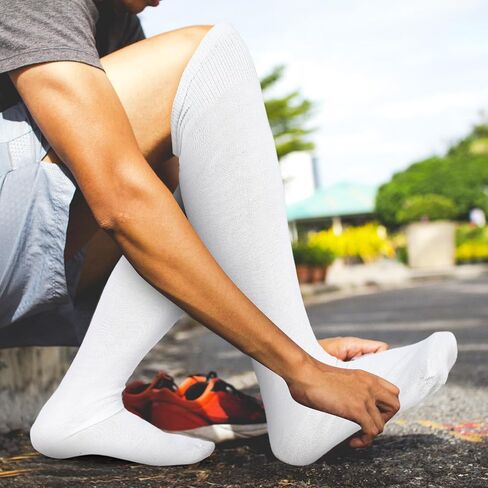 12 Pairs Tube Cotton Socks for Men Women Long over the Calf Socks Tall Athletic Socks for Working Running Exercise in Saudi Arabia