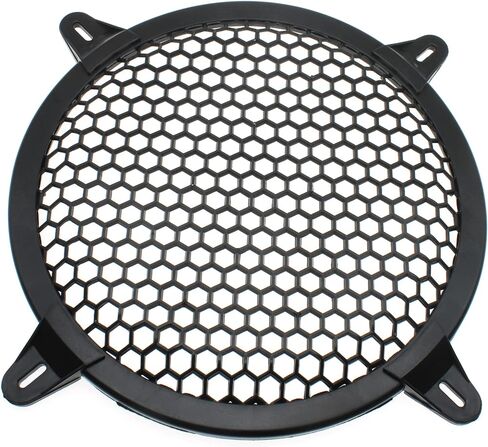 Speaker Grill Protector Cover 2pcs 10 Inch Car Subwoofer Speaker Cover Mesh Round Waffle Guard Protector Grille(Black) in Saudi Arabia