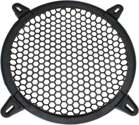 Speaker Grill Protector Cover 2pcs 10 Inch Car Subwoofer Speaker Cover Mesh Round Waffle Guard Protector Grille(Black) in Saudi Arabia