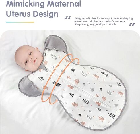 KIDDA Swaddle Transition Bag for Newborns, Arms Up Swaddle 0-12 Months, Baby Sleep Sack, 2-Way Zipper, Aid Self-Soothing, Prevents startles (Gray) in Saudi Arabia