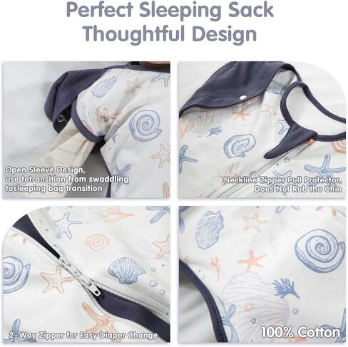 KIDDA Swaddle Transition Bag for Newborns, Arms Up Swaddle 0-12 Months, Baby Sleep Sack, 2-Way Zipper, Aid Self-Soothing, Prevents startles (Gray) in Saudi Arabia