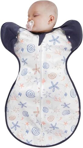 KIDDA Swaddle Transition Bag for Newborns, Arms Up Swaddle 0-12 Months, Baby Sleep Sack, 2-Way Zipper, Aid Self-Soothing, Prevents startles (Gray) in Saudi Arabia