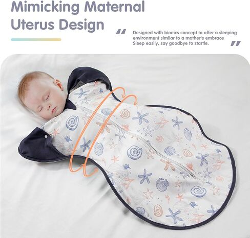 KIDDA Swaddle Transition Bag for Newborns, Arms Up Swaddle 0-12 Months, Baby Sleep Sack, 2-Way Zipper, Aid Self-Soothing, Prevents startles (Gray) in Saudi Arabia