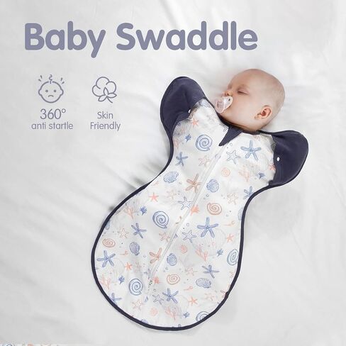 KIDDA Swaddle Transition Bag for Newborns, Arms Up Swaddle 0-12 Months, Baby Sleep Sack, 2-Way Zipper, Aid Self-Soothing, Prevents startles (Gray) in Saudi Arabia