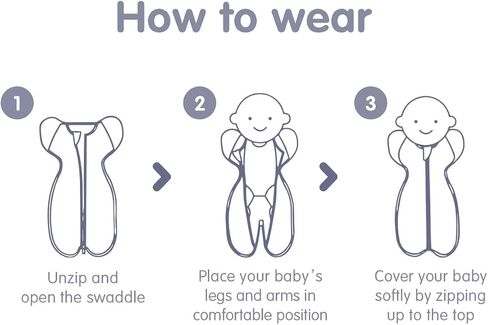 KIDDA Swaddle Transition Bag for Newborns, Arms Up Swaddle 0-12 Months, Baby Sleep Sack, 2-Way Zipper, Aid Self-Soothing, Prevents startles (Gray) in Saudi Arabia